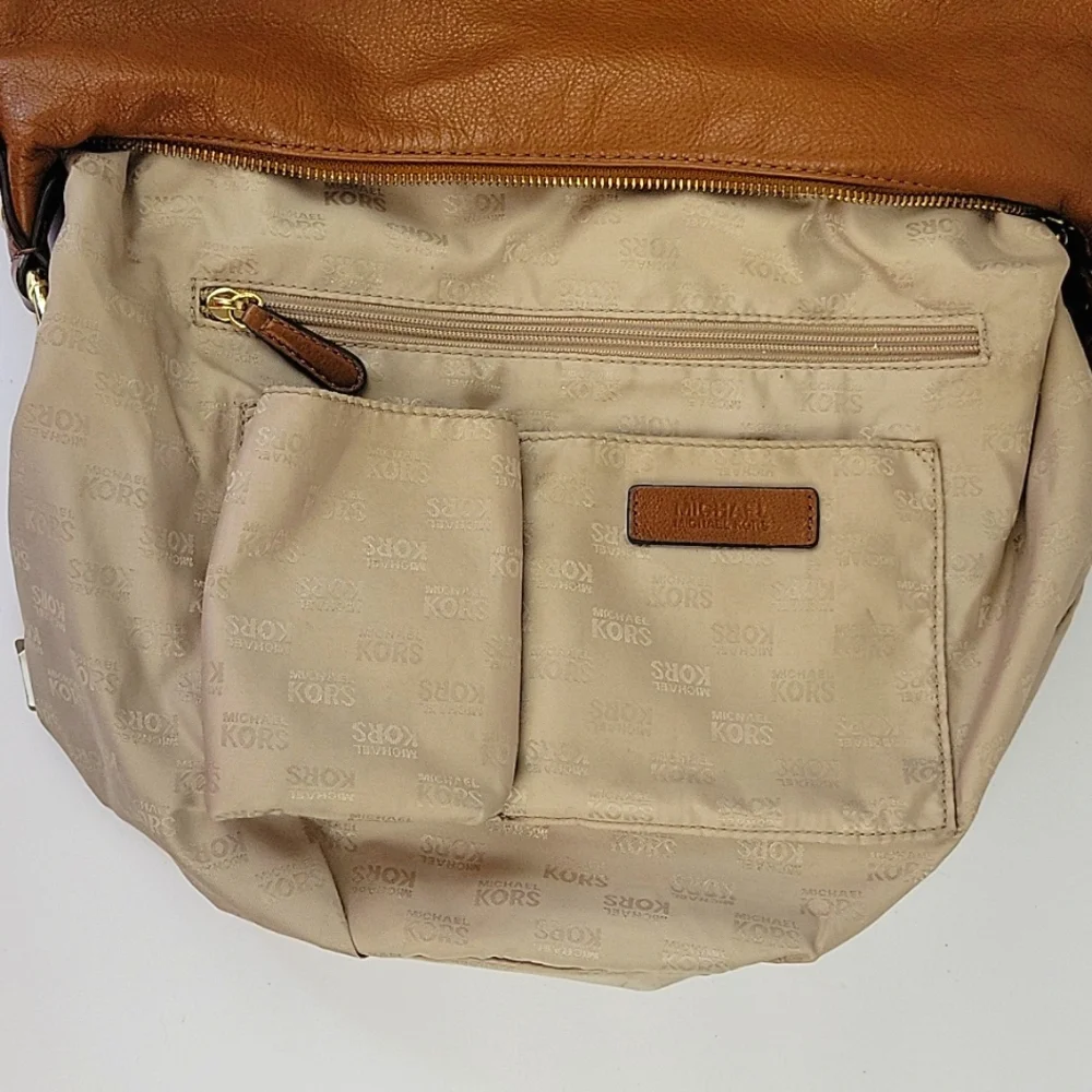 Michael Kors Fulton Pebbled Leather Hobo Bag Brown
